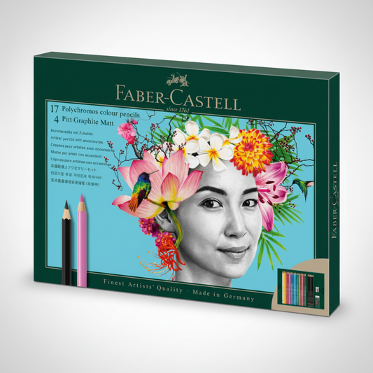 Set 17 crayons Polychromos + 4 graphites + accessoires - Faber-Castell