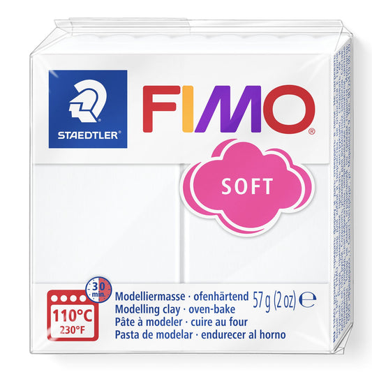 Fimo Soft - Pâte polymère à Modeler 57 g  blanc - PIGMA
