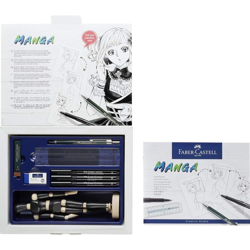 Coffret Faber-Castell Manga Starter Set - Stylos Encre Noire Accessoires Tunisie