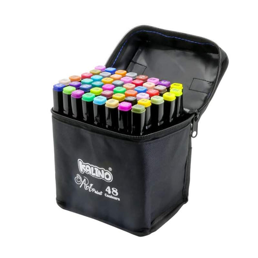 Feutre a Alcool 48 Couleurs Marqueur, Double Pointe Feutre Alcool Avec Étui De Transport Pour Les Artistes