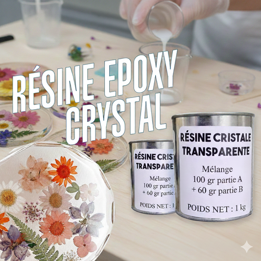 Résine Cristal Transparente 1 Kg - Résine Époxy Transparente Loisirs Créatifs Tunisie