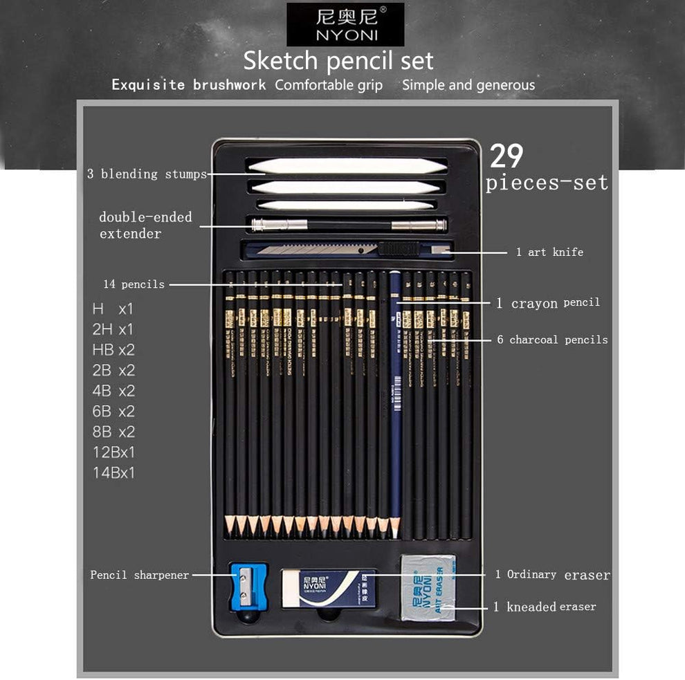 Coffret Métal de Crayon de Croquis - Nyoni - PIGMA