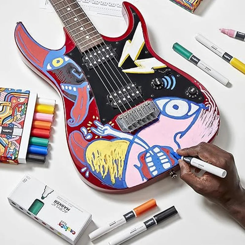 Marqueur Acrylique Pointe Fine 2mm Jaune Fluo Tunisie - Peinture Multi-Supports Permanent - PIGMA