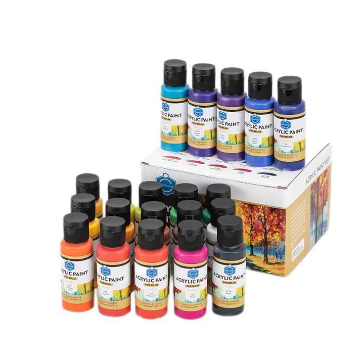 Set 20 Peintures Acrylique 60ml Keep Smiling - Couleurs Vibrantes Tunisie - PIGMA