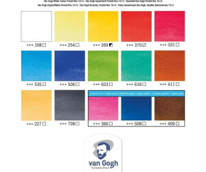 Boite d'aquarelles 12+3 Godets Van Gogh