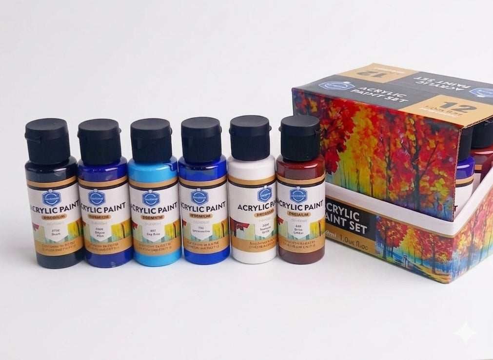 Set 12 Peintures Acrylique 60ml - Keep Smiling