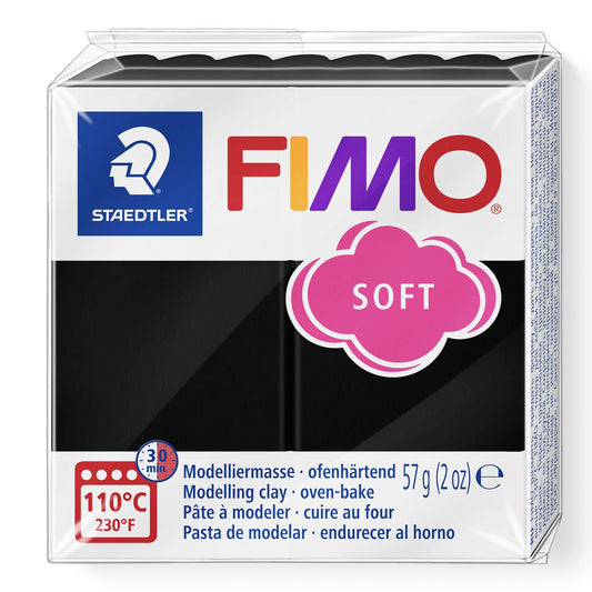 Fimo Soft - Pâte Polymère à Modeler 57 g noir - PIGMA