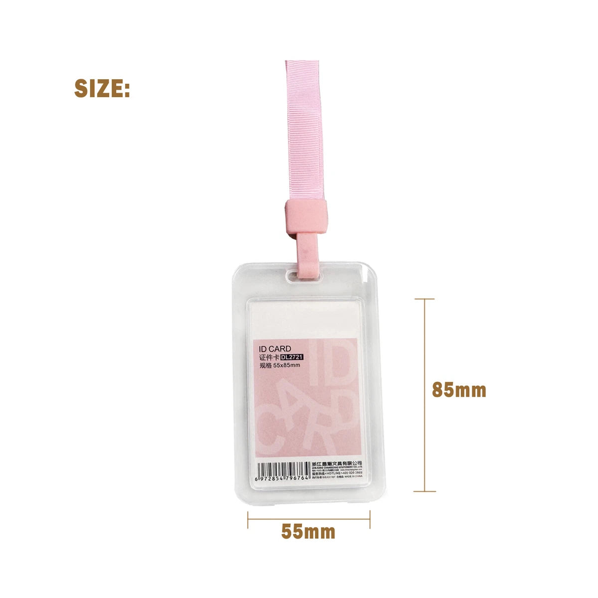 Porte-badge avec Cordon – Pochette Transparente pour Badge & Carte d’Accès – Lot de 20