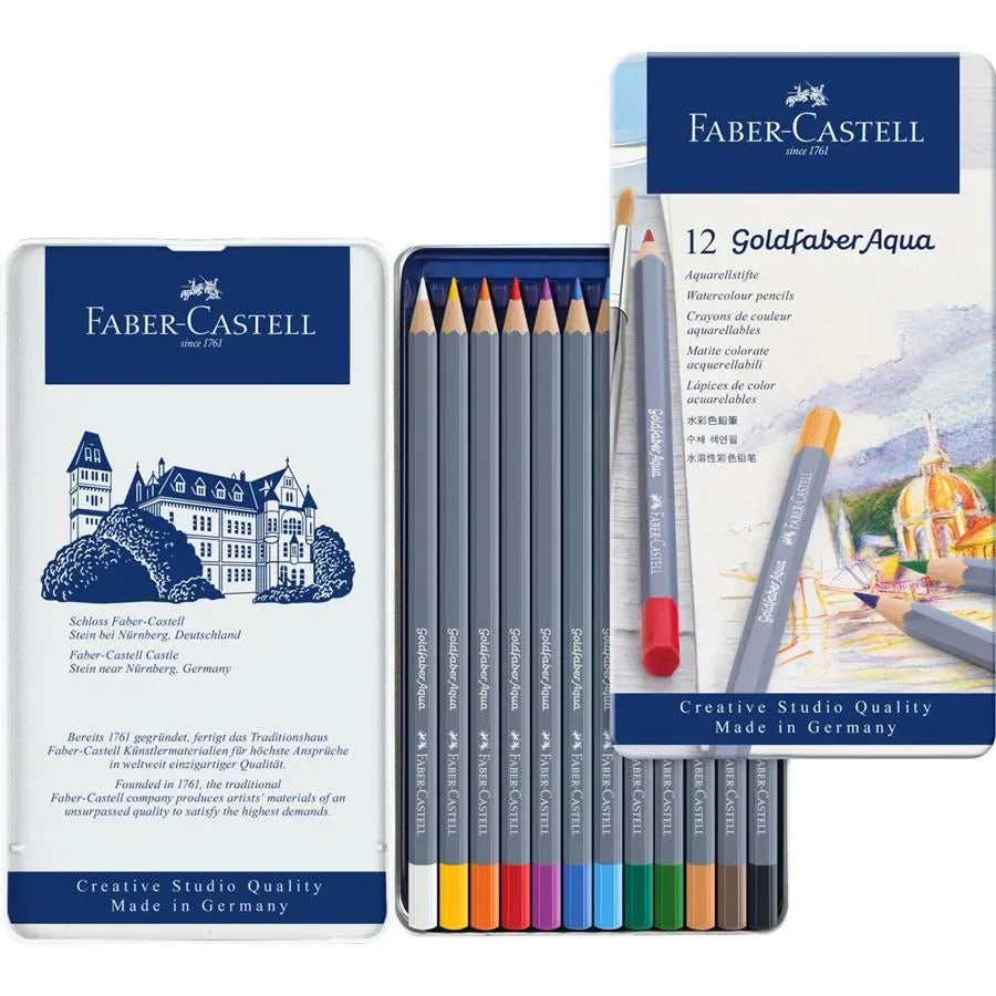 Crayon Goldfaber Aquarelle boîte métal de 12 pièces