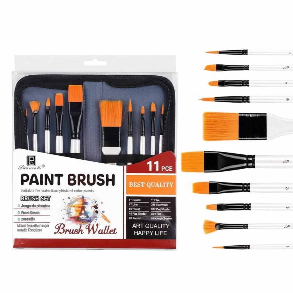 Trousse de 10 pinceaux pour peinture acrylique et huile - PIGMA