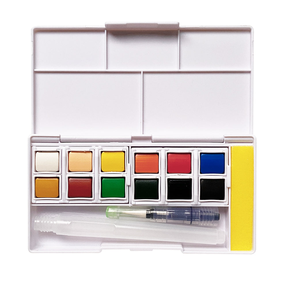 Aquarelle Superior 12 Couleurs Assorties – Pinceau à Réservoir Inclus