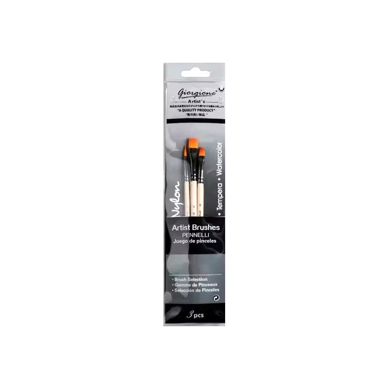 Set de 3 Pinceaux Giorgione - Acrylique & Huile Professionnels